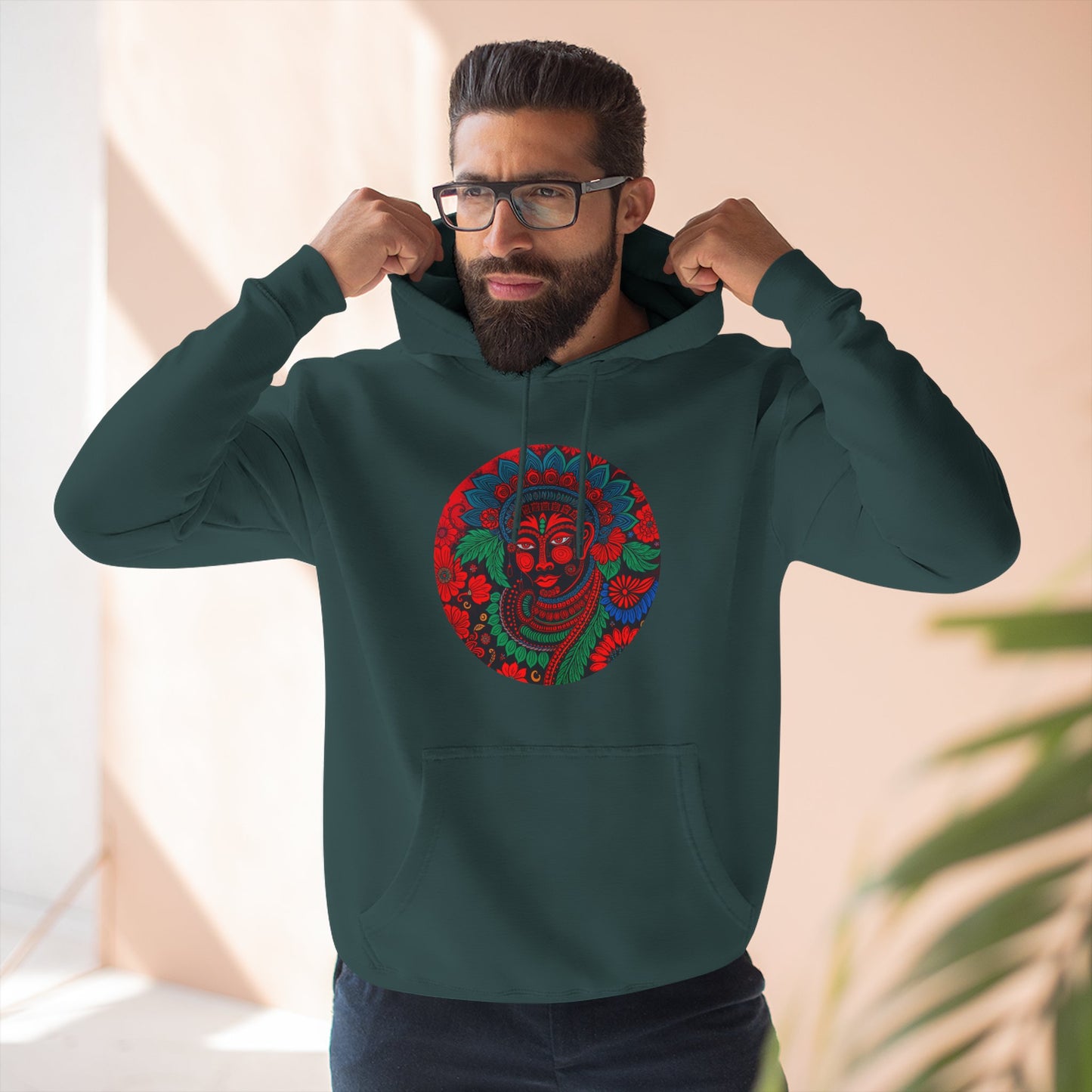Vibrant Tribal Fleece Hoodie