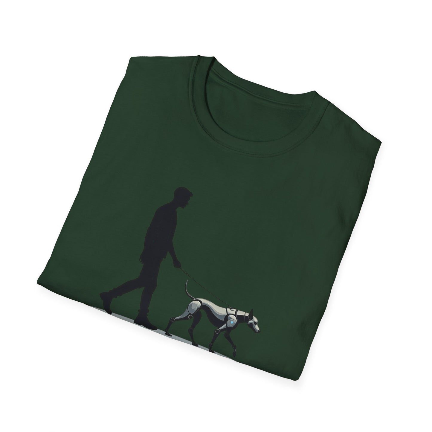 Robot Dog Walking Unisex Softstyle T-Shirt